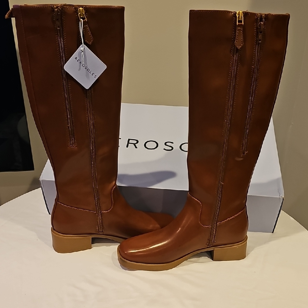 AEROSOLES Women's Brown Over the Knee Boots